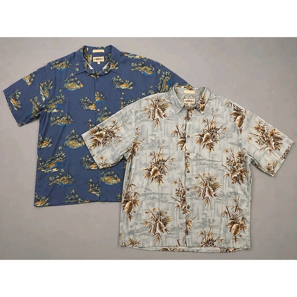 Set‎ of 2  Campia Moda Sz XL Button Down Hawaiian Shirt Mens 100% Rayon